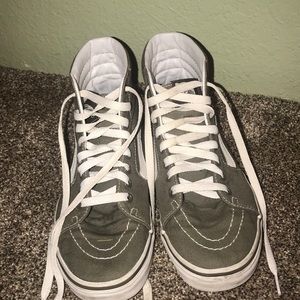 Sage green hi top vans